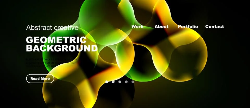 Dynamic abstract design. Vibrant colors blend, creating fluid shapes. Website イラスト素材