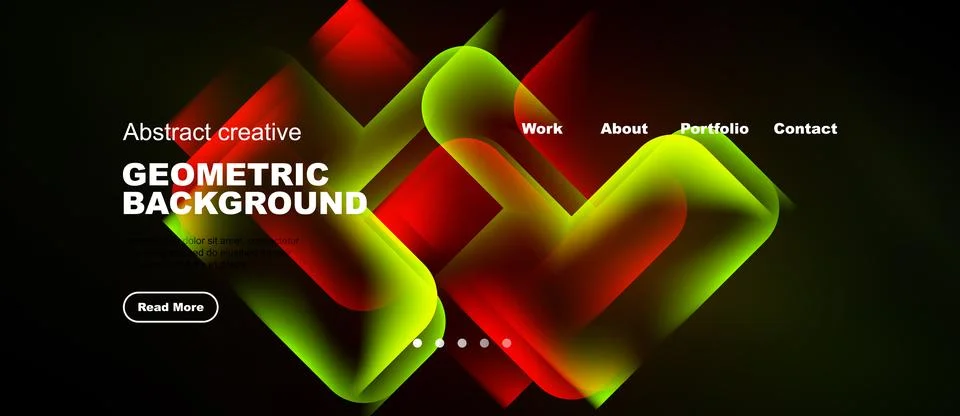 Dynamic abstract design. Vibrant colors, geometric shapes create modern visua Stock Illustration