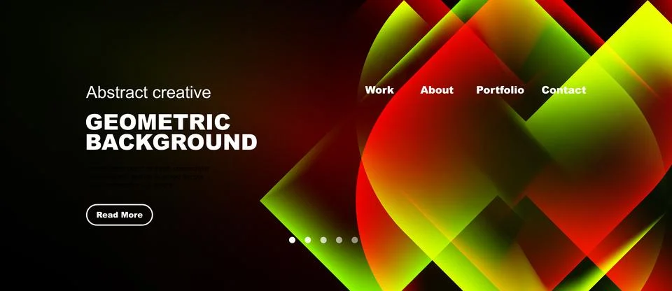 Dynamic abstract design. Vibrant colors blend, creating modern geometric Stock Illustration