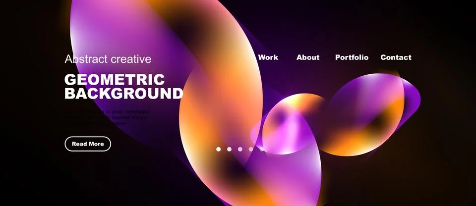 Dynamic abstract design. Vibrant colors blend, creating fluid shapes. Modern Stock Illustration