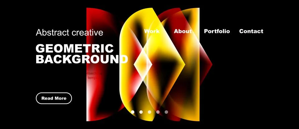 Dynamic abstract design. Vibrant geometric shapes overlap, creating modern Illustrazione stock
