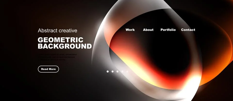 Dynamic abstract design. Vibrant gradients, flowing shapes, dark background. Stock Illustration