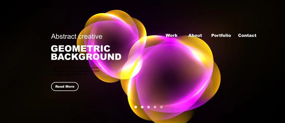 Dynamic abstract design. Vibrant yellow, pink hues blend over dark background Иллюстрация