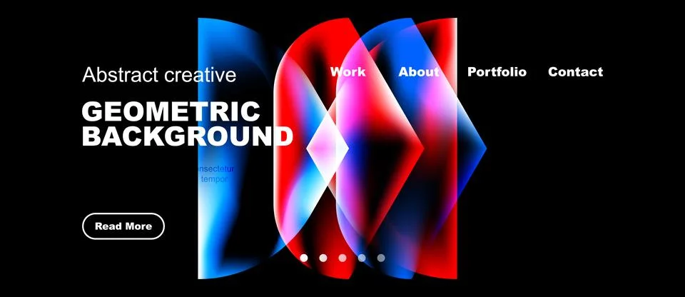 Dynamic abstract design. Vivid colors blend, creating flowing geometric shape 库存插图