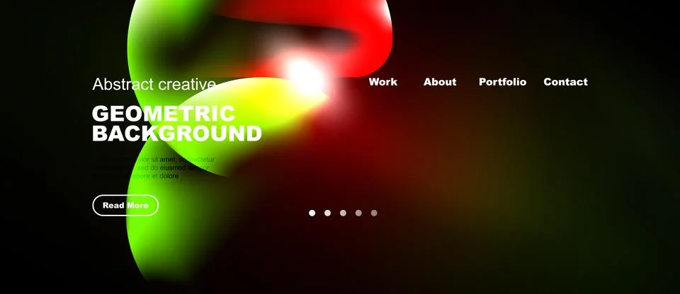 Dynamic abstract design. Vivid gradients blend, creating modern website heade Stock Illustration