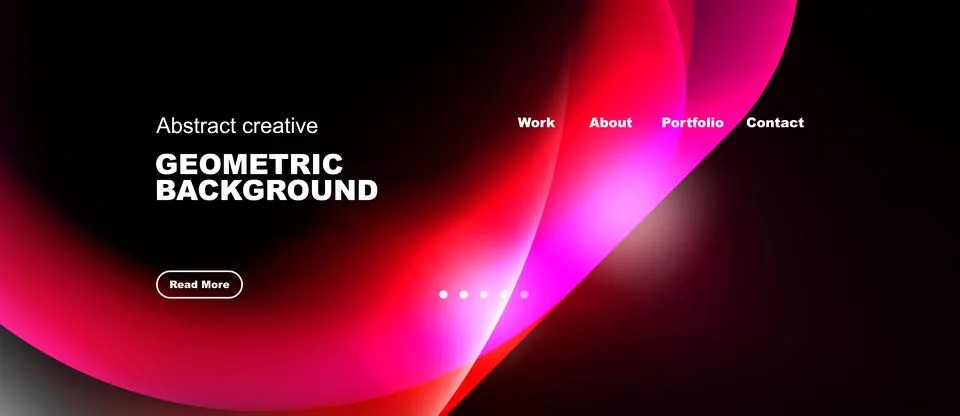Dynamic abstract design. Vivid red, pink gradients create flowing shapes. 스톡 일러스트