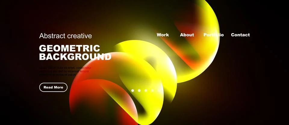 Dynamic abstract design. Vivid yellow, red gradients over black backdrop. 스톡 일러스트