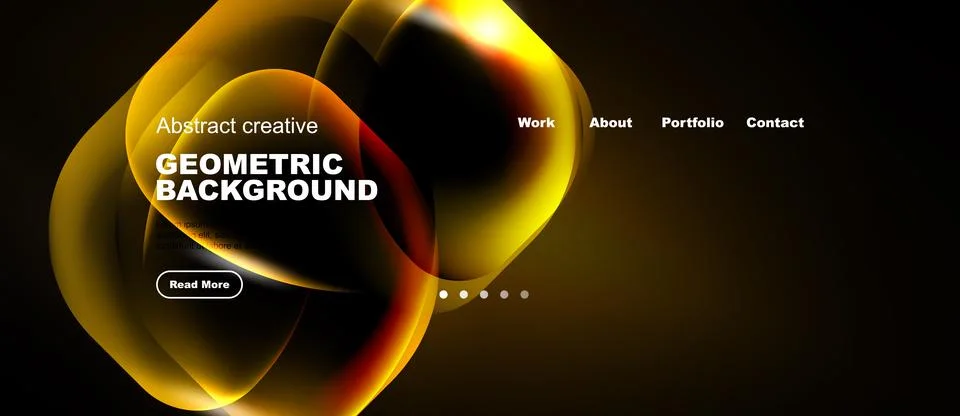 Dynamic abstract design. Warm colors dominate, featuring flowing shapes, text Stock Illustration