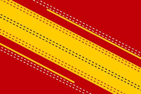 Dynamic Abstract Diagonal Stripes Red And Yellow Background With Dashed Rac.. Illustrazione stock