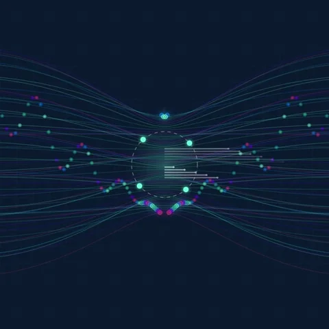 Dynamic abstract digital data stream connecting complex futuristic networks Stock Footage 344778194