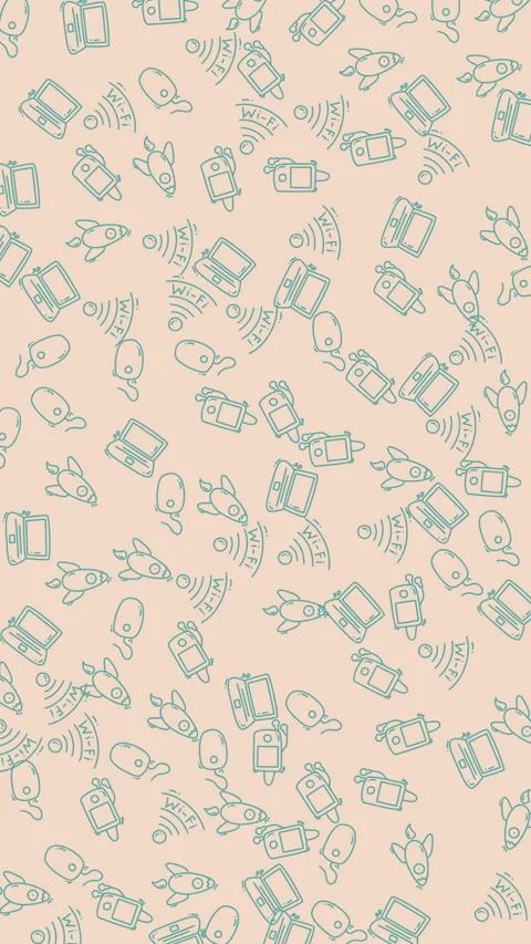 Dynamic abstract digital technology pattern with scattered geometric icons .. Stock Footage 340441347