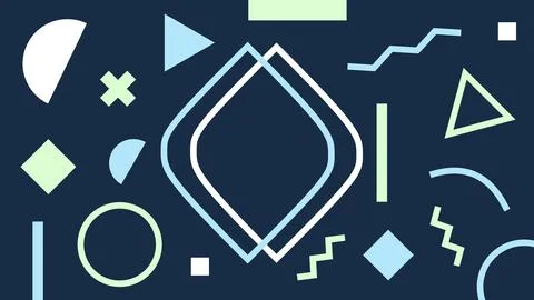 Dynamic Abstract Elements on Dark Blue Background Stock Illustration