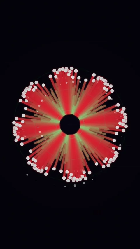Dynamic abstract energy burst visualization with vibrant radial line patter.. Stock Footage 345493494