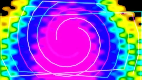 Dynamic abstract energy wave pattern: Psychedelic blue to red color gradien.. Stock Footage 339791296