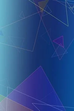 A dynamic abstract field of triangle outlines and fine line segments in blu.. Illustrazione stock