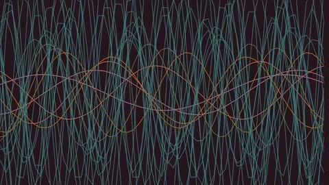 Dynamic abstract flowing neon grid lines, futuristic digital data network b.. Stock Footage 340378804