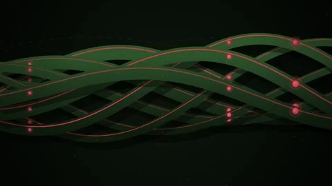 Dynamic abstract flowing network of interconnected green digital lines and .. Stock Footage 346002311
