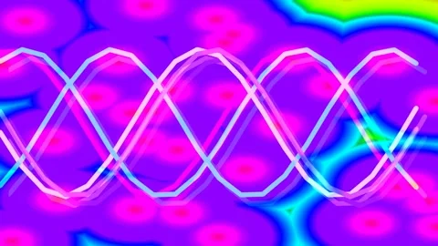 Dynamic abstract frequency waveform visualization flowing over a vibrant di.. Stock Footage 336776800