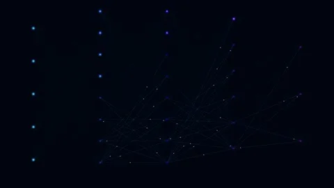 Dynamic abstract futuristic blue data connection overlay, networking nodes .. Stock Footage 336836948