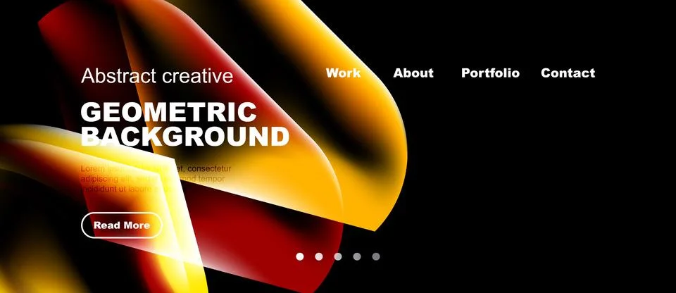 Dynamic abstract geometric background. Vibrant colors, flowing shapes, websit Stock Illustration