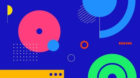 Dynamic Abstract Geometric with Bright Colors Stock Illustration