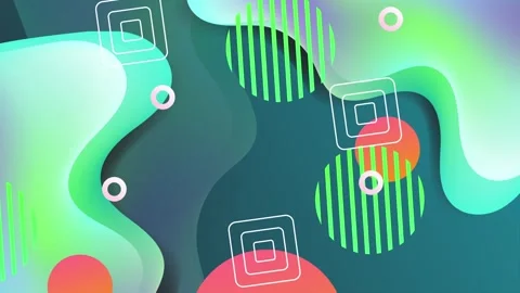 Dynamic abstract geometric design with vibrant colors and patterns  Stock Footage 296567060