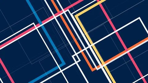 A dynamic abstract geometric grid features neon stripes and sharp lines, cr.. Stock Illustration