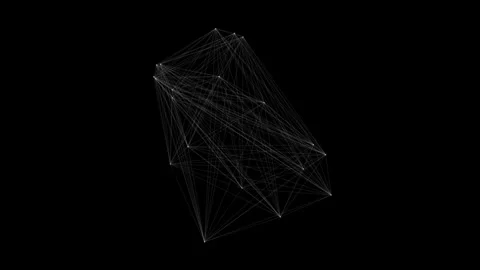 Dynamic Abstract Geometric Lines Forming Shapes in Black Background 動画素材 341778622