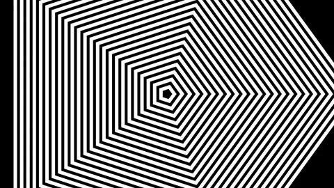 Dynamic abstract geometric pattern with converging black white lines structur Stock Footage 343633540