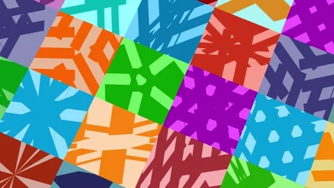 Dynamic abstract geometric shapes in vibrant color transitions and patterns Видео 333965635