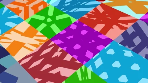 Dynamic abstract geometric shapes in vibrant color transitions and patterns 库存影片 333965636