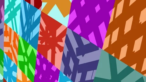 Dynamic abstract geometric shapes in vibrant color transitions and patterns 库存影片 333965661