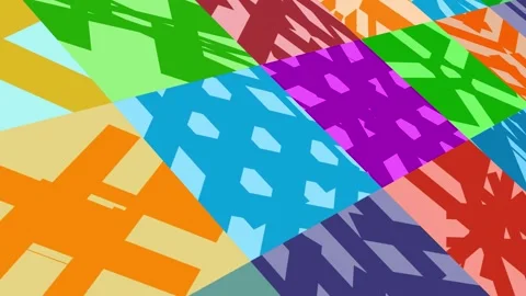 Dynamic abstract geometric shapes in vibrant color transitions and patterns Vidéo 333965663