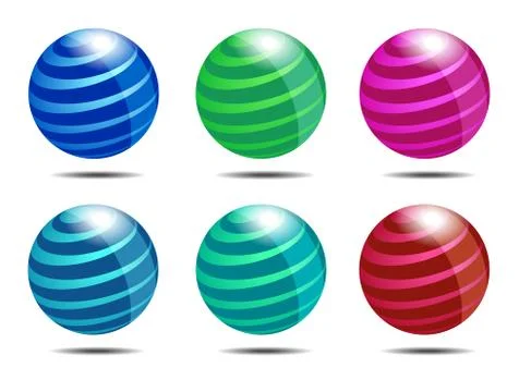 Dynamic Abstract Globe Icons Stock Illustration