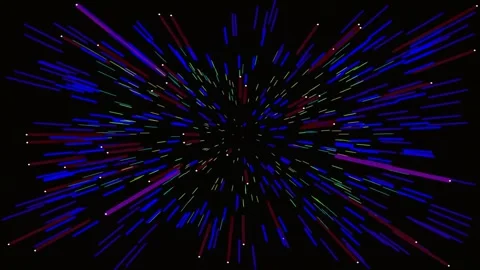 Dynamic abstract glow: Digital energy explosion with vibrant neon light strea Stock Footage 341059551