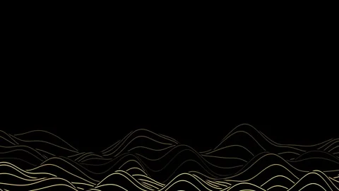 Dynamic Abstract Golden Light Flowing Lines Dark Background. Stock Footage 342252208