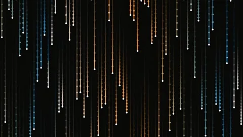 Dynamic abstract golden light rain effect on deep black screen backdrop Stock Footage 340378061