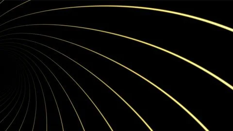 Dynamic Abstract Golden Light Trails on Dark Background. Stock Illustration