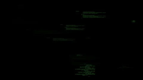Dynamic abstract green code on black screen in motion Stock Footage 302478178