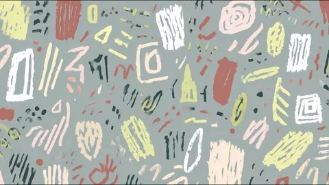 Dynamic abstract handdrawn patterns in motion across a textured canvas Video stock 315158107