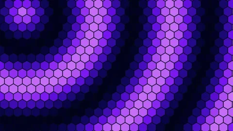 Dynamic abstract hexagonal pattern background in cool blues and purples Stock Footage 336836512