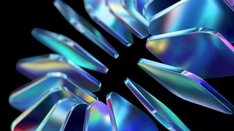 Dynamic Abstract Holographic Background with Iridescent Shapes Stock Footage 327542267