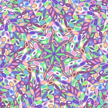 Dynamic abstract hypnotic round tiled flower mosaic background design Иллюстрация