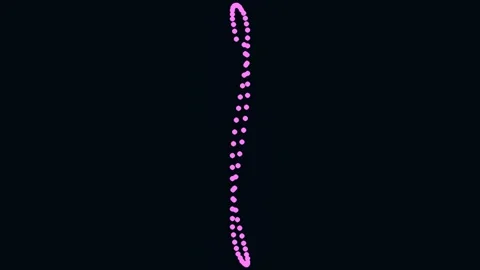 Dynamic abstract light blue dot trail curving on black screen, futuristic d.. Stock Footage 341055627