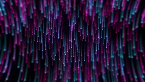 Dynamic Abstract Light Streaks Formation in a Mesmerizing Digital Matrix Video stock 341926919