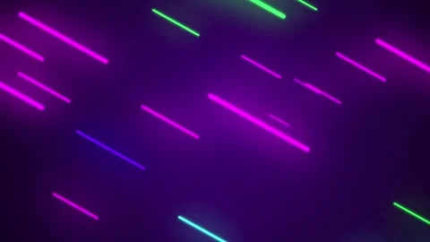 Dynamic Abstract Light Streaks in Vibrant Neon Hues on Dark Background for .. Stock Footage 341781366