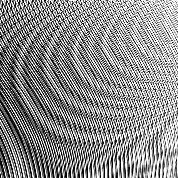 Dynamic abstract linear vector moire monochrome texture. Stock Illustration
