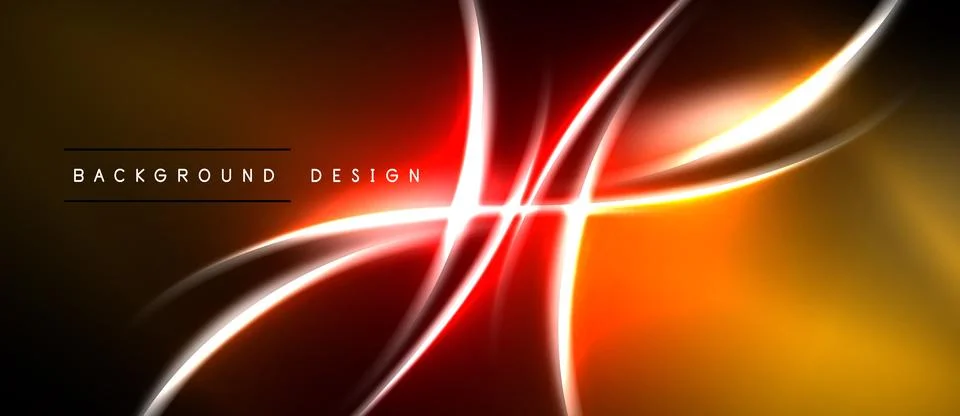 Dynamic abstract lines create vibrant energy. Warm colors dominate, suggestin Illustrazione stock