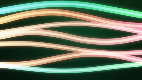 Dynamic abstract lines flow across a dark green, speckled background Stock Footage 325246269