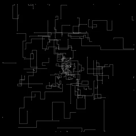 Dynamic Abstract Lines Forming Intricate Geometric Network on Black Backgroun Stock Footage 341374374